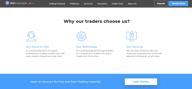 500investments features