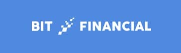 BitFinancial Logo in weiß auf blauem Hintergrund - Tokenhell BitFinancial Logo in weiß auf blauem Hintergrund