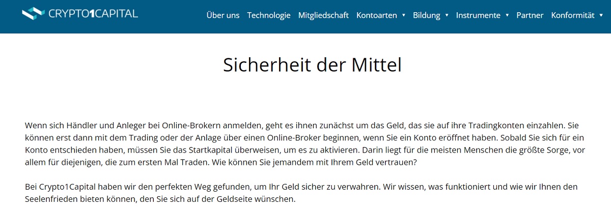De-security-of-funds - Tokenhell Crypto1Capital Bieten sie ausreichende Sicherheit?
