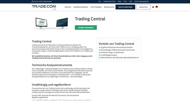 Screenshot_15 - Tokenhell Informationsabschnitt über Trading Central.