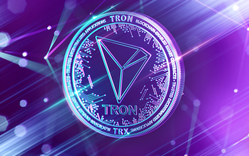 Neon,Glowing,Tron,(trx),Coin,In,Ultra,Violet,Colors,With - Tokenhell