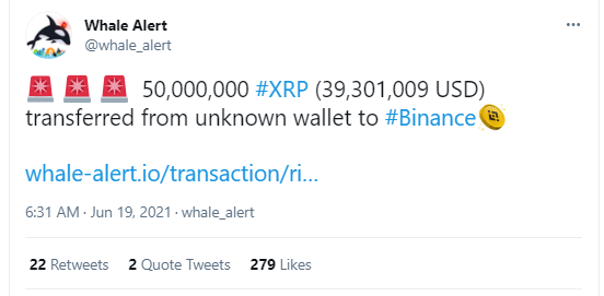 WHALE-ALERT-TWEET - Tokenhell