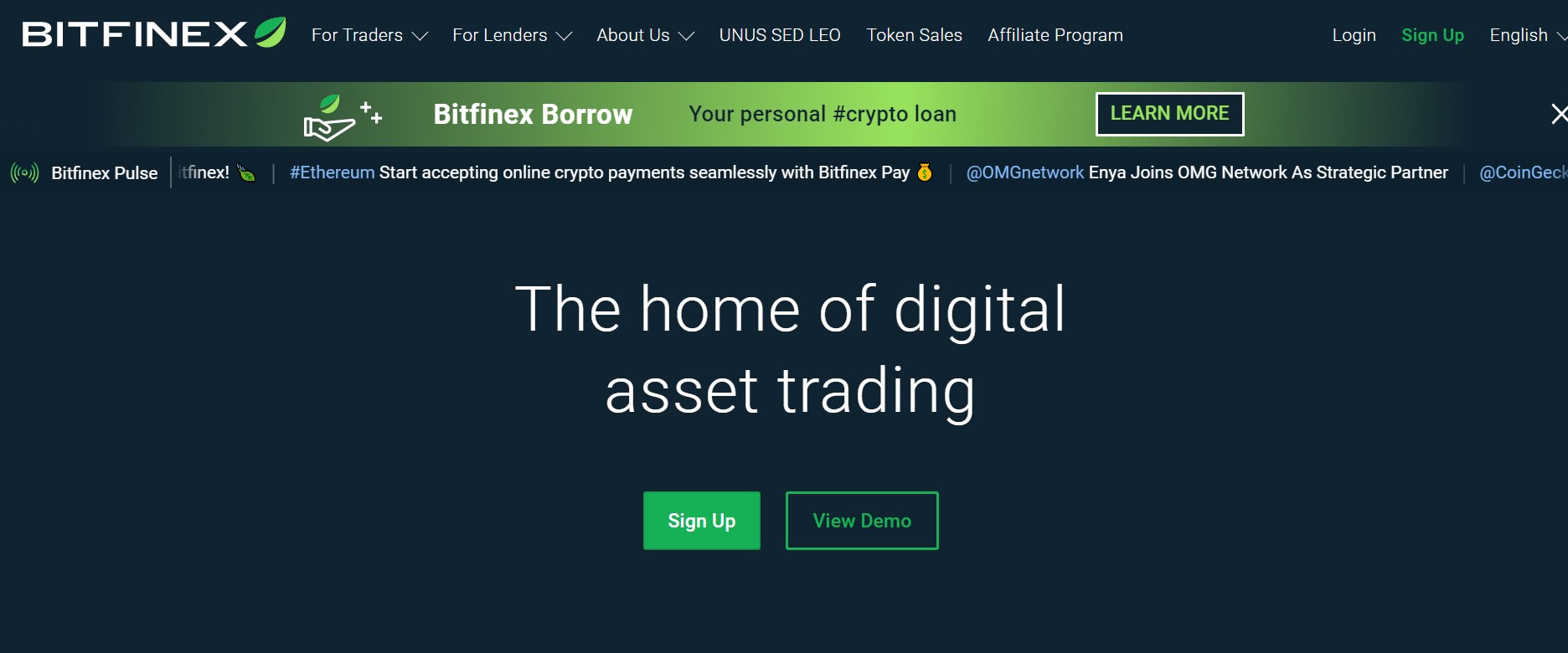 BitFinex website
