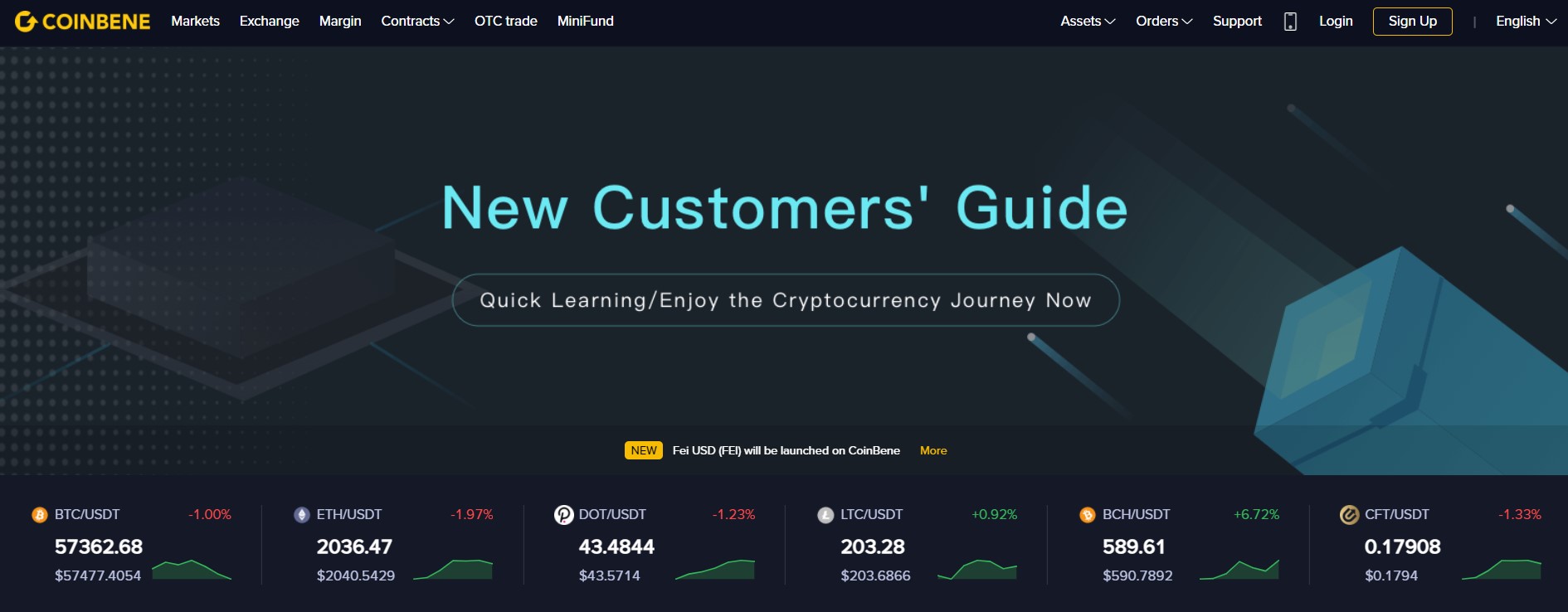 coinbene - Tokenhell Coinbene website