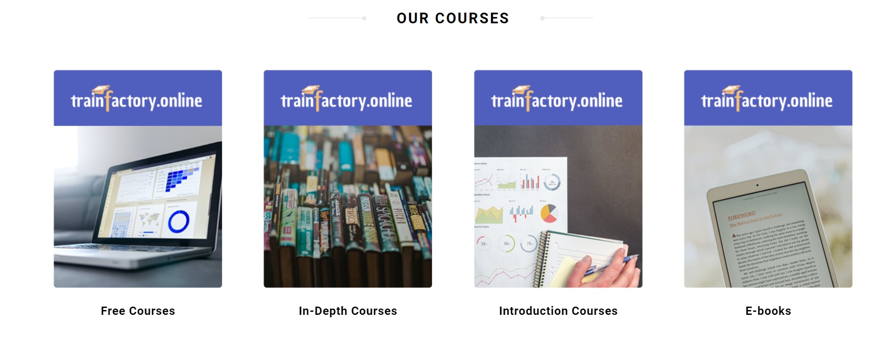 courses - Tokenhell Different topics offered by TrainFactory