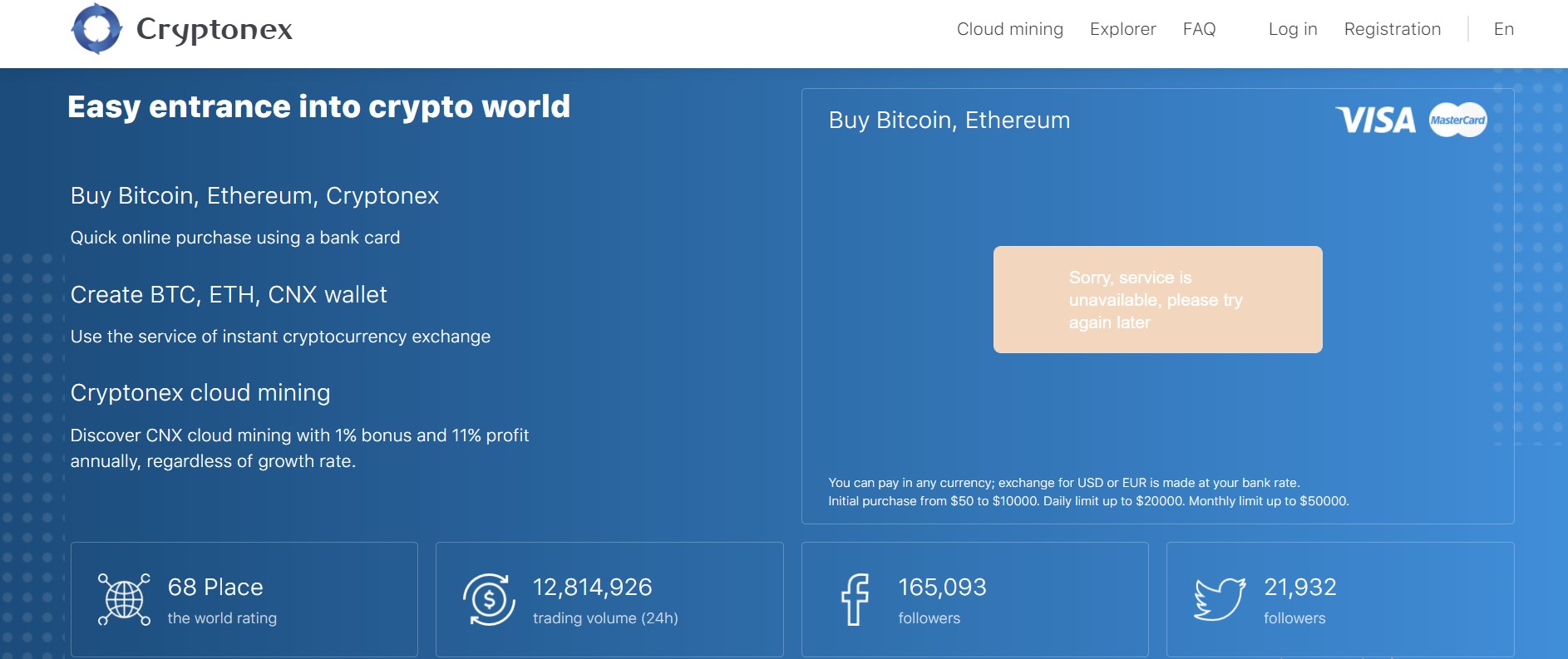 cryptonex - Tokenhell Cryptonex website