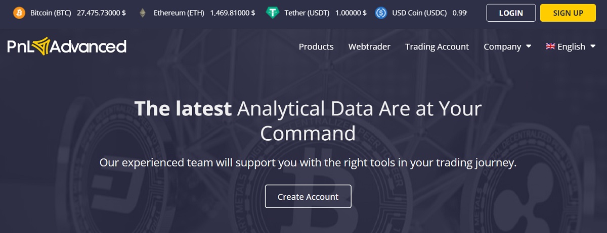 PnL Advanced homepage