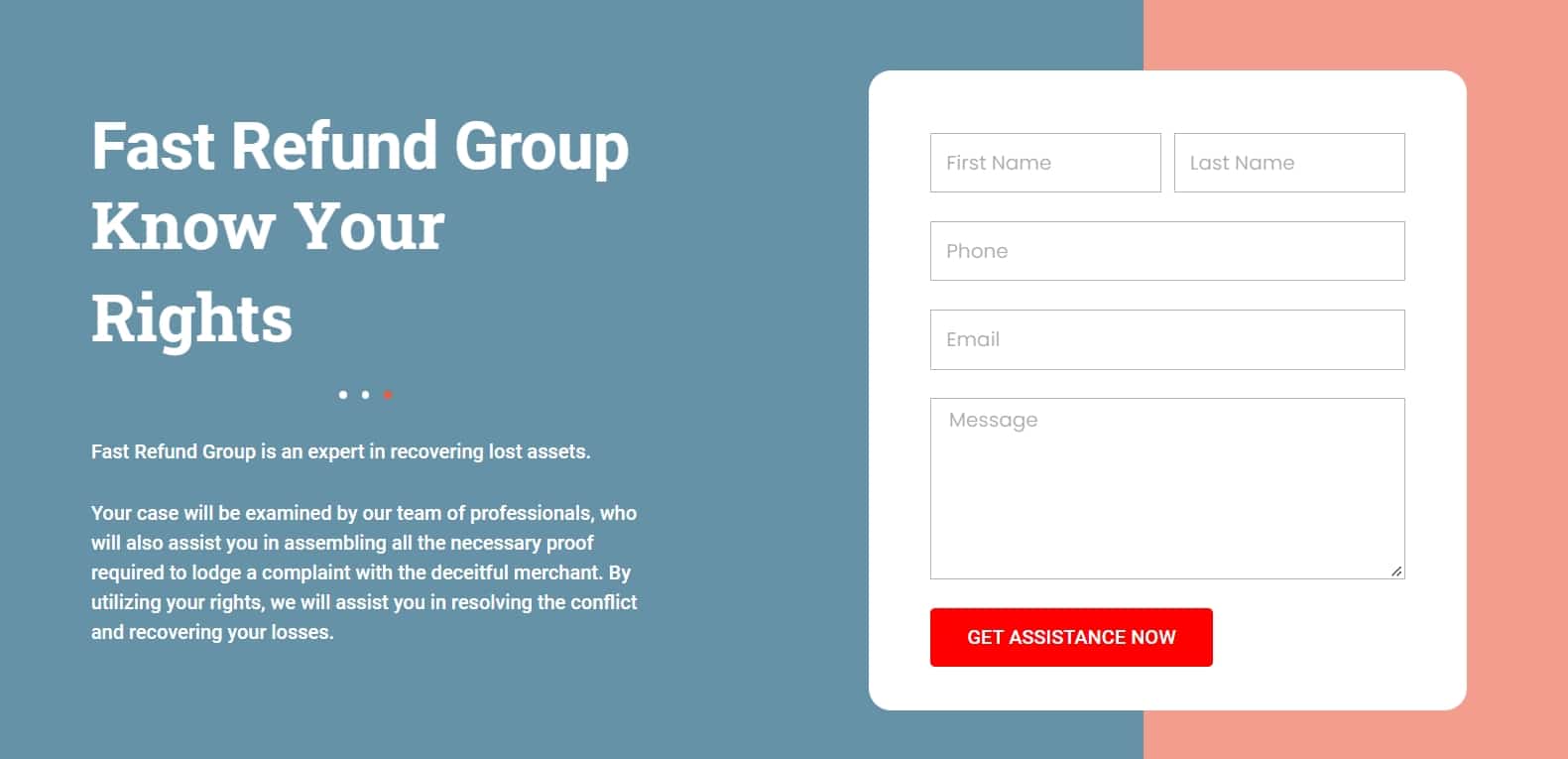 Fast Refund Group homepage