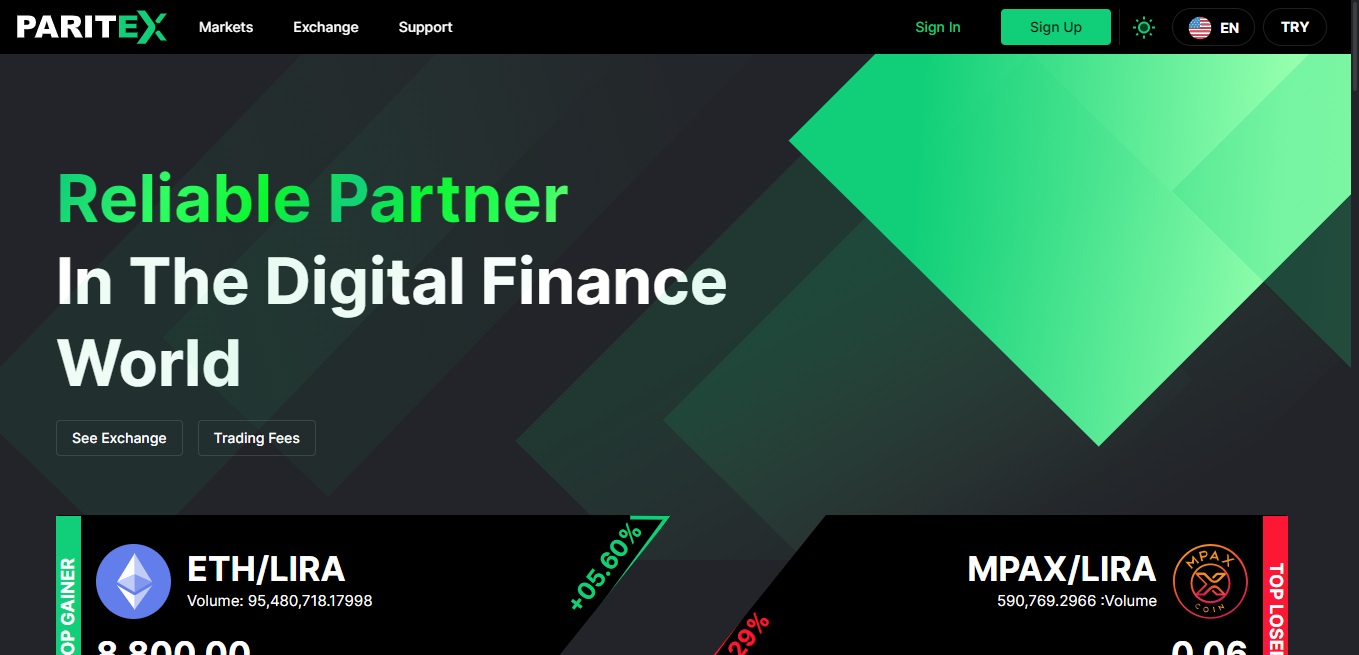 paritex - Tokenhell Paritex website screenshot