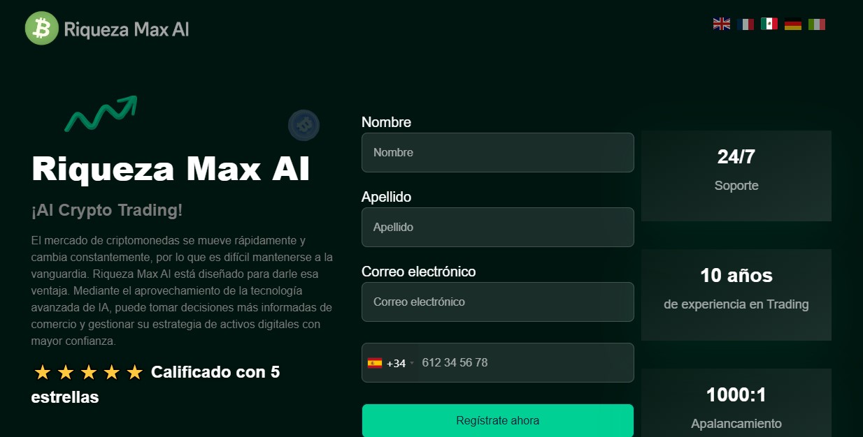 Riqueza Max AI Homepage - Tokenhell Riqueza Max AI Homepage