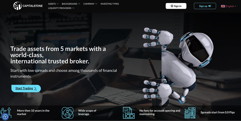 Capital Stone home page schreenshot - Tokenhell Capital Stone home page schreenshot