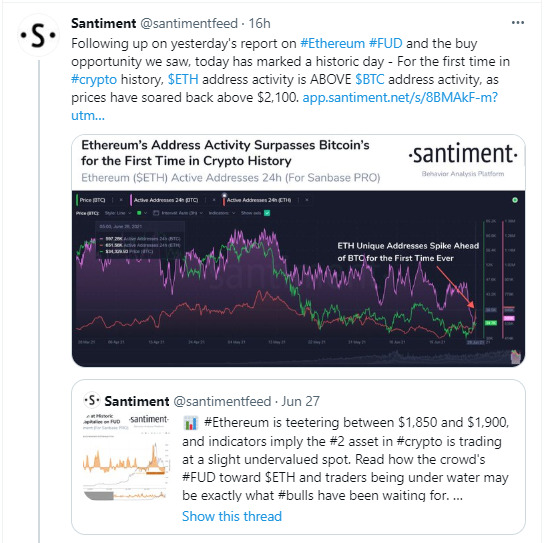 santiment-analytics-tweet - Tokenhell