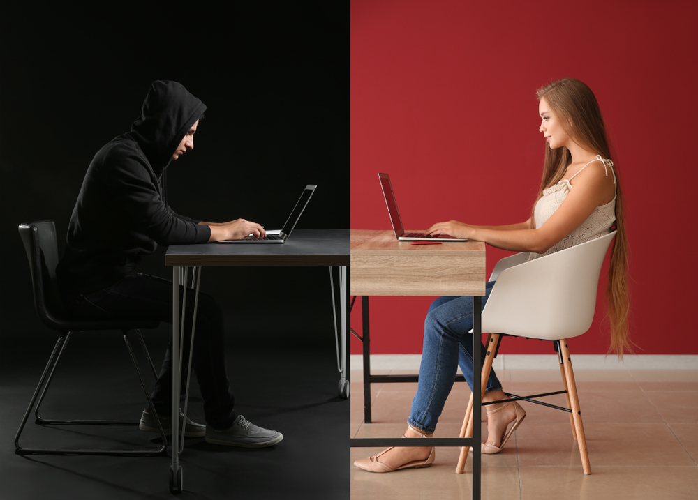 Young,Woman,Having,Online,Date,With,Fake,Boyfriend.,Concept,Of - Tokenhell