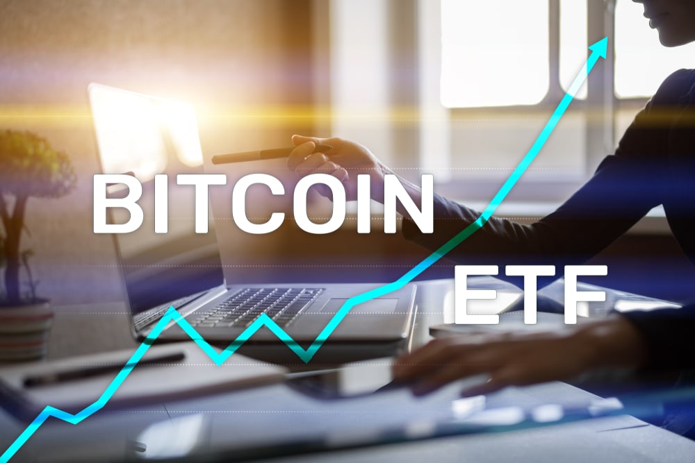 BitcoinEtfExchangeTradedFundAndCryptocurrenciesConceptOnVirtual - Tokenhell Bitcoin ETFs Attract Institutional Funds Despite German Liquidation