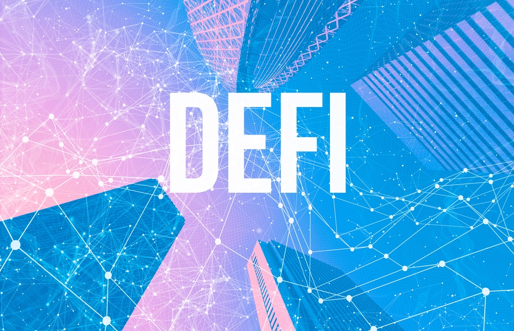 DecentralizedFinanceThemeWithAbstractNetworkPatternsAndSkyscrapers - Tokenhell Meme Coin Launchpad Pump.fun Launches Its Decentralized Exchange