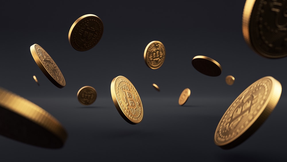 Bitcoins,3d,Render,Isolated,Cryptocurrency,Dark,Background,Studio,Photo,Realistic - Tokenhell
