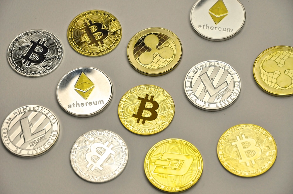 Bitcoin,Cryptocurrency,Coins,With,Ethereum,Xrp,Litecoins,Dash,Background,Wallpaper. - Tokenhell