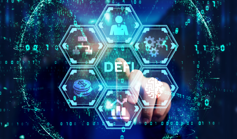 Defi,-decentralized,Finance,On,Dark,Blue,Abstract,Polygonal,Background.,Concept - Tokenhell