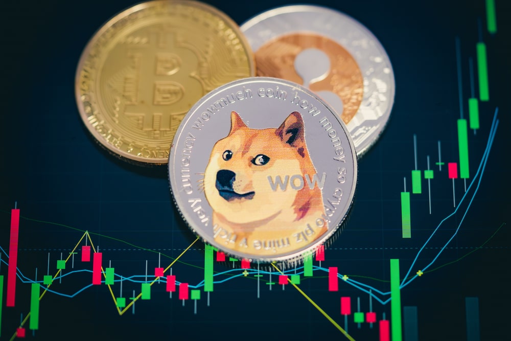 FocusSelectAndBlurDogecoinCryptocurrencySilverSymbolAndStock - Tokenhell