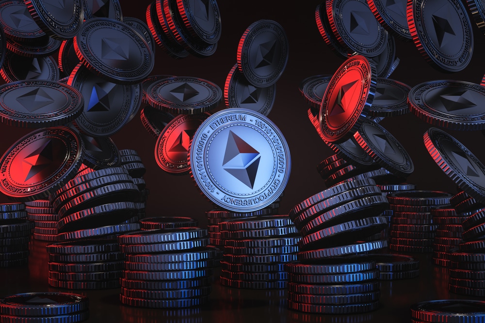 Blue,Silver,Ethereum,(eth),Coins,Falling,From,Above,In,The - Tokenhell