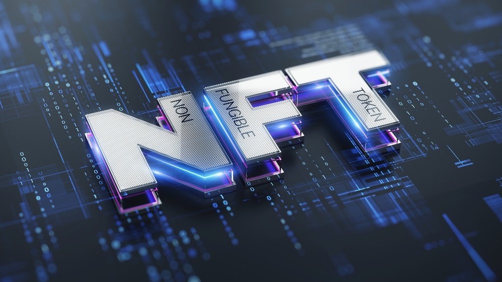 Nft,Nonfungible,Tokens,Concept,-,Nft,Word,On,Abstract,Technology - Tokenhell