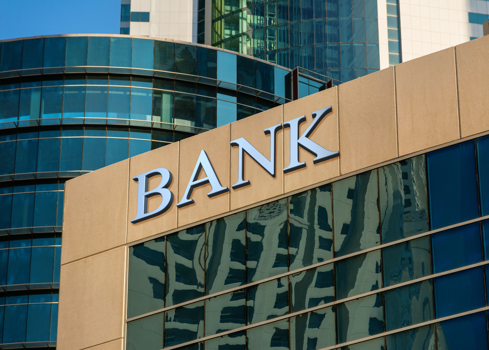 Bank,Sign,On,Glass,Wall,Of,Business,Center - Tokenhell