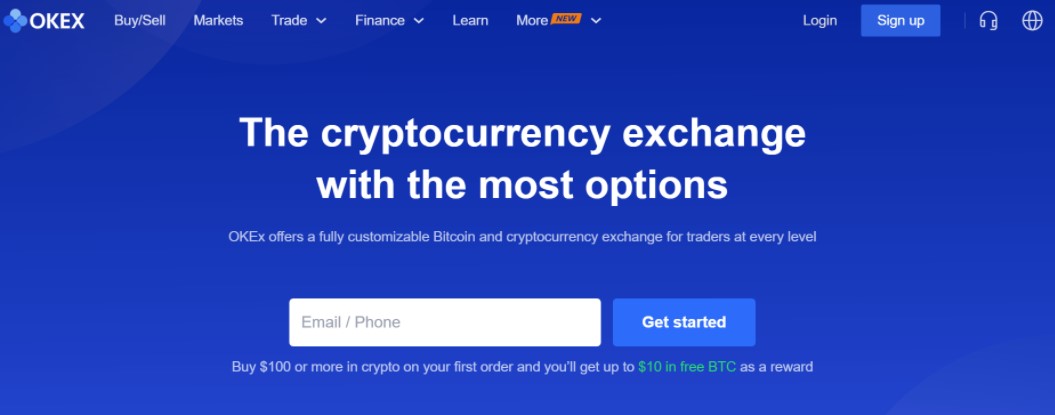 Okex website