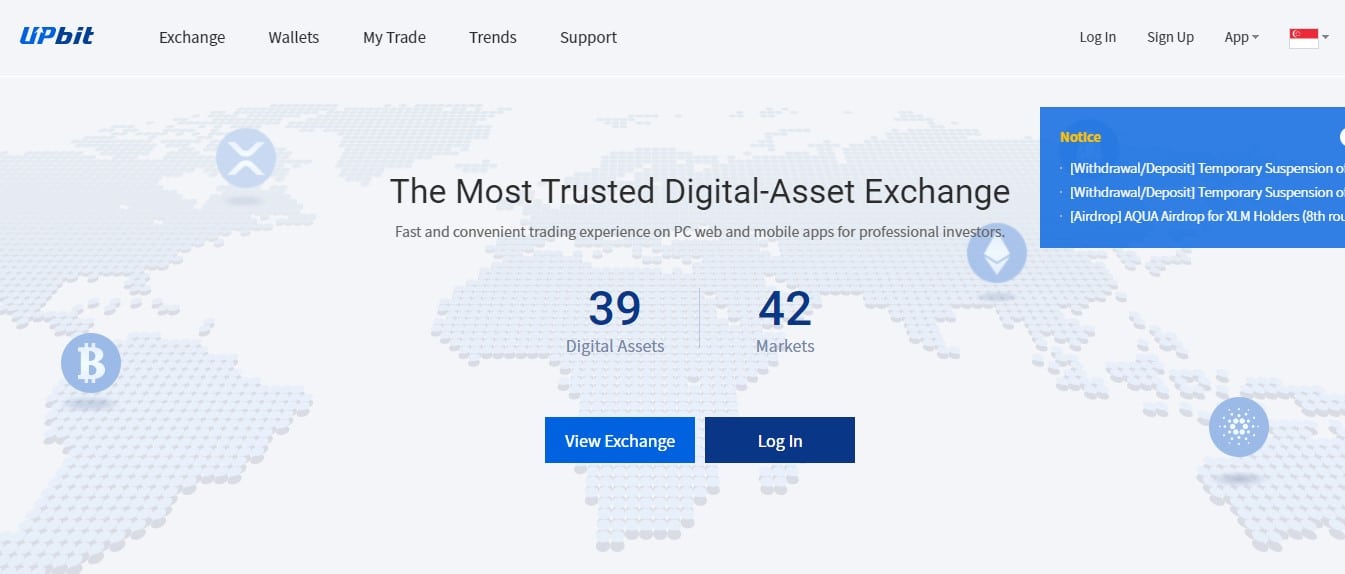 Upbit website