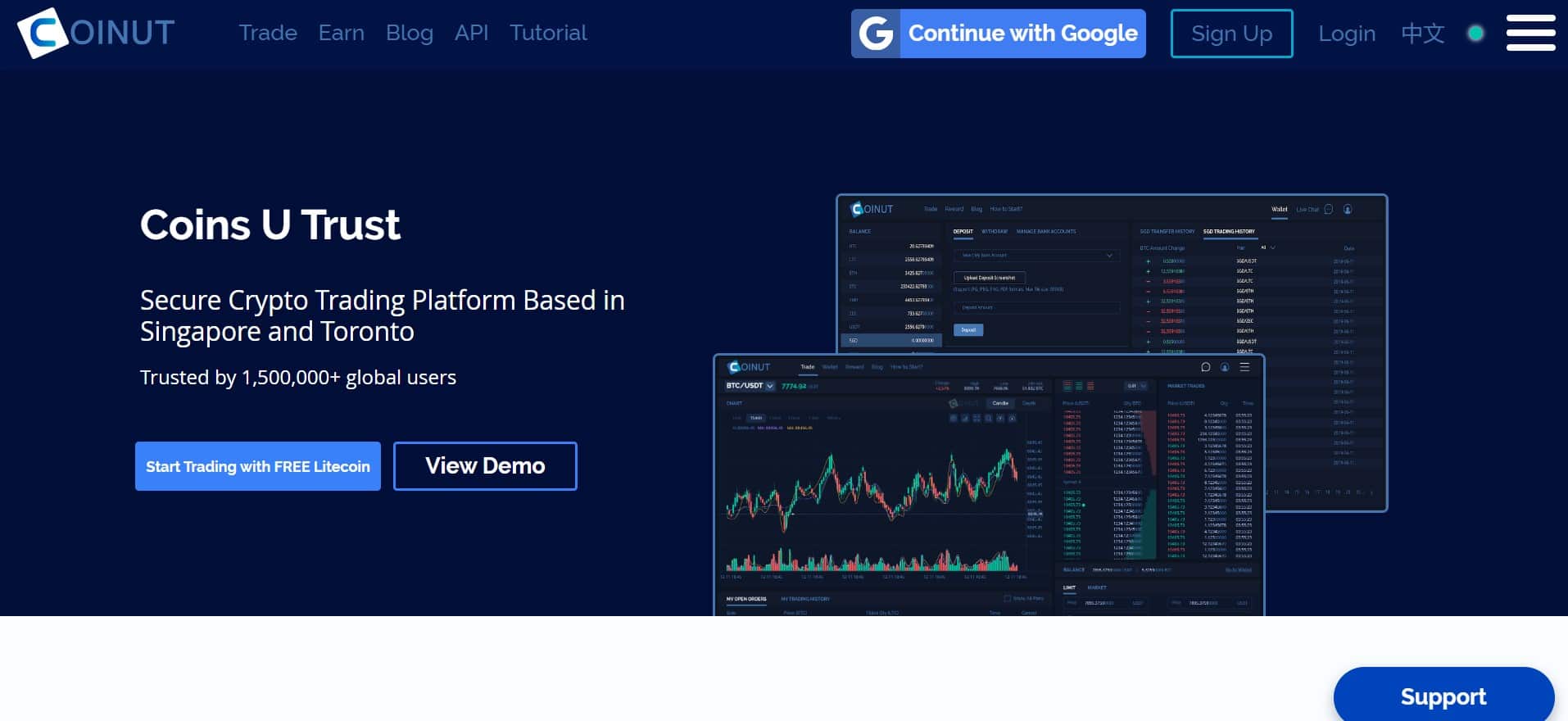 Coinut website