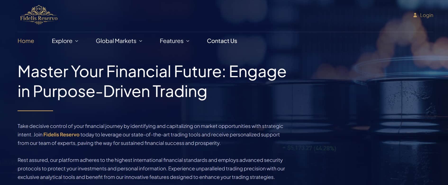 Fidelis Reservo website - Tokenhell Fidelis Reservo website