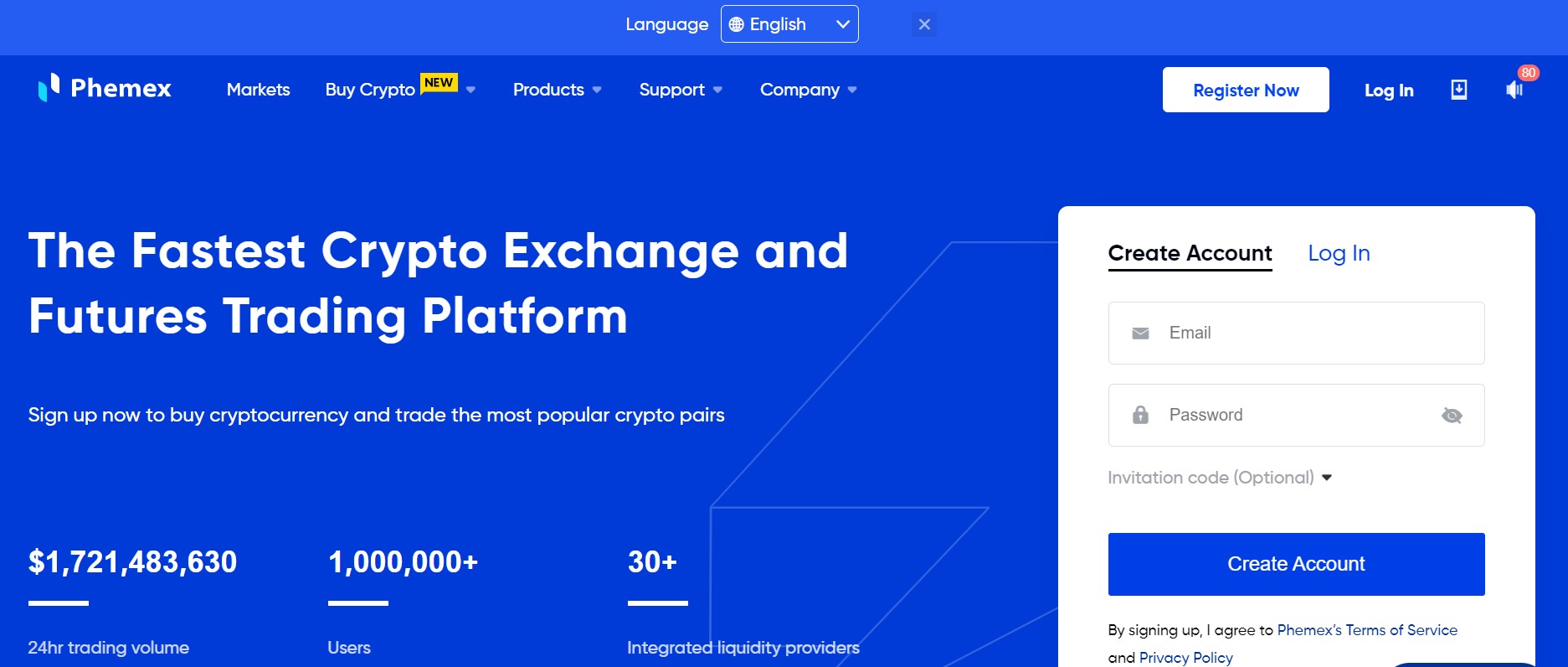 Phemex website