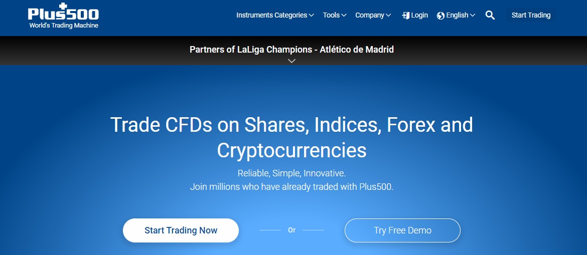 Plus500 website