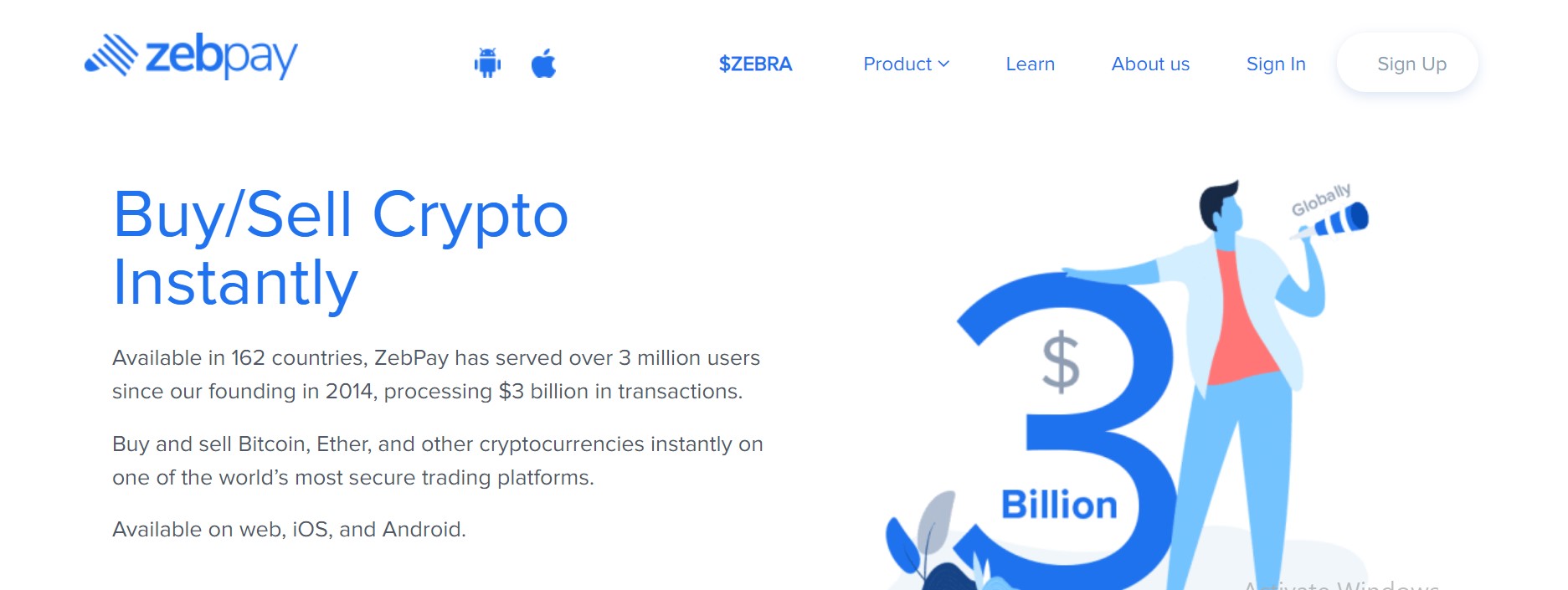 zebpay - Tokenhell Zebpay website